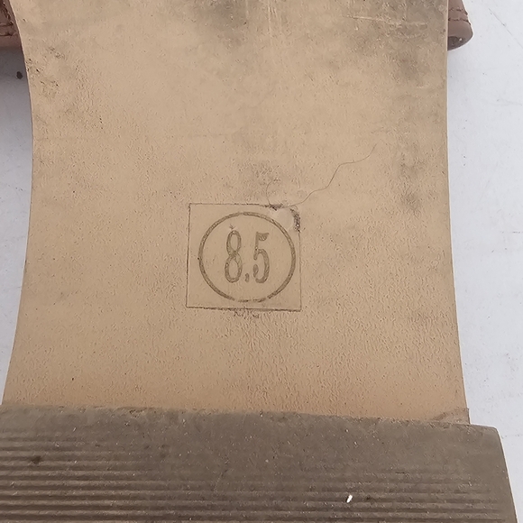 Steve Madden Hadyn Slide Sandals, Cognac Leather, Size 8.5, Preowned - Picture 9 of 10